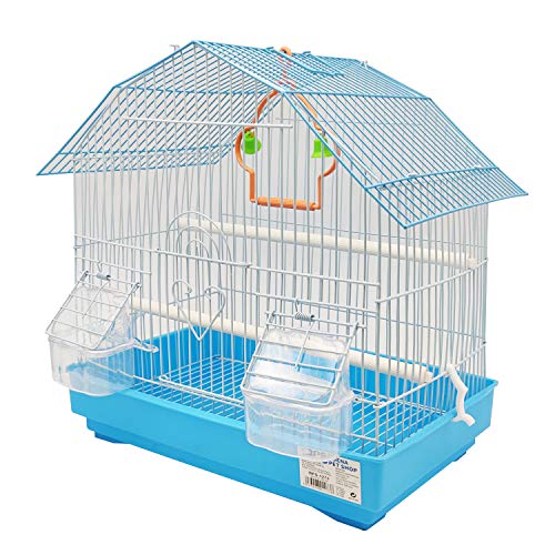 Vogelkäfig Voliere Sittich Kanarienvögel mit Hopped Drinking Feeder Swing zum Ausruhen Zufällige Farbe 34x23,5x36 cm von BPS BUENA PET SHOP