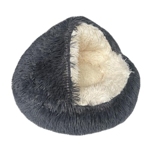 BQWXIEC Olvys Cocoon Hundebett, Cocoon Hundebett, Cocoon Haustierbett für Hunde, Katzenkokonbett, beruhigendes Haustierbett, Hundebett (50,8 cm, Dunkelgrau) von BQWXIEC