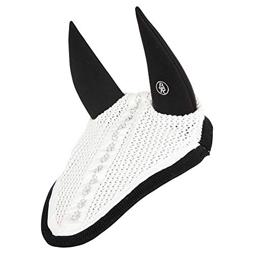 BR Fliegenohren Fliegenhaube Montreal C-Wear mit schalldichten Neoprenohren (Warmblut, White/Black) von BR