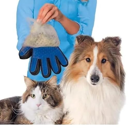 BRACOP® Haustier Handschuhe für Katzen und Hunde Massage Handschuhe, Fellpflege Handschuhe für kurzes und langes Haar, Fellpflege Handschuhe, Bürsten für Katzen und Hunde, Silikon Handschuhe, Pflege von BRACOP