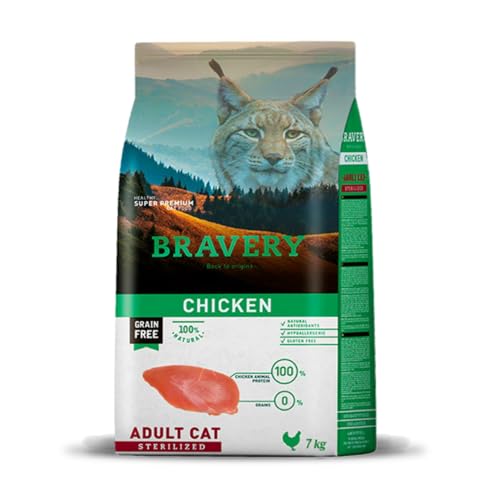 BRAVERY Trockenfutter sterilisiert, Huhn, für Katzen, 7 kg von BRAVERY