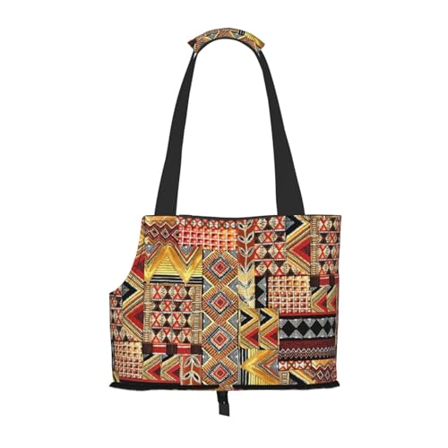 Afrikanische Textil-Patchwork-Druck, tragbare faltbare Umhängetasche, kleine und mittelgroße Katze und Hund, tragbarer Rucksack von BREAUX