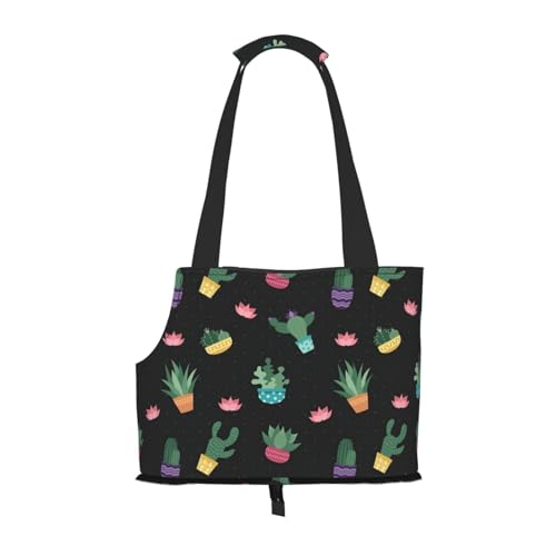 Cactus.. Print Pet Portable Foldable Shoulder Bag, Small and Medium Size Cat and Dog Portable Backpack von BREAUX