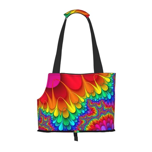 Rainbow Tie Dye Red Print Pet Portable Foldable Shoulder Bag Small and Medium Size Cat and Dog Portable Backpack von BREAUX