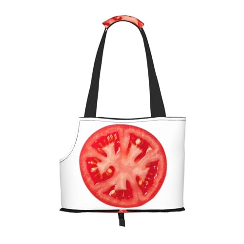 Tomatenscheiben-Druck, tragbare faltbare Umhängetasche, kleine und mittelgroße Katze und Hund, tragbarer Rucksack von BREAUX