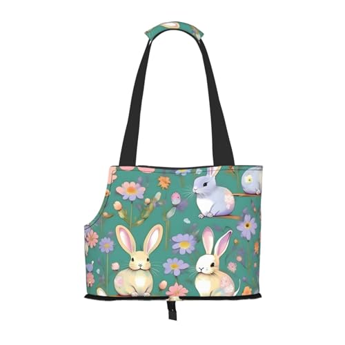 Tragbarer faltbarer Schultertasche, kleine und mittelgroße Katzen- und Hunde-Rucksack mit Blumenmotiv von BREAUX