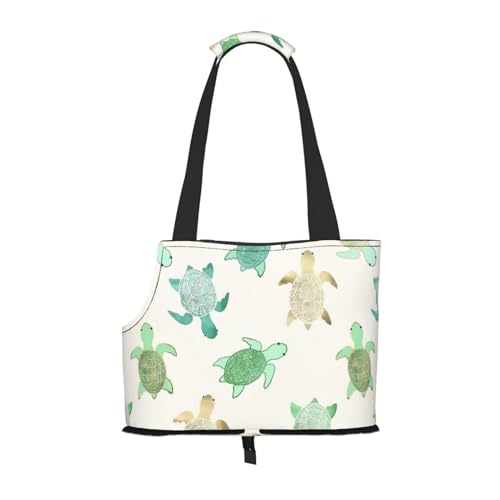 Turtle Write Print Pet Portable Foldable Shoulder Bag, Small and Medium Size Cat and Dog Portable Backpack von BREAUX