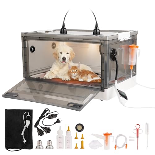 BREUAILY 55L Inkubator für Welpen Klappbar Brutkasten Kleintiere mit Heizung Matte Thermometer Nebulizador Zubehör für Welpen Kätzchen Geflügel Vögel Reptilien BREUAILY 55L Inkubator für Welpen Klappbar Brutkasten Kleintiere mit Heizung Matte Thermometer Nebulizador Zubehör für Welpen Kätzchen Geflügel Vögel Reptilien von BREUAILY