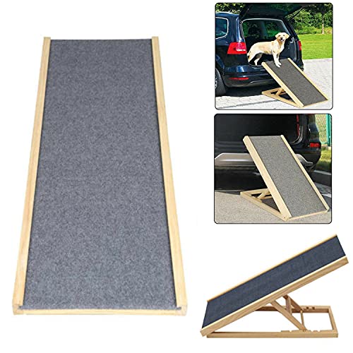 BRIEFNESS Hunderampe Auto Klappbar, Hundetreppe 40 cm hoch für Katzen große und kleine Hunde,Höhenverstellbar Einstiegshilfe Haustiere Hundeeinstiegshilfe Bett Sofa Rampe Hund,bis 100 kg von BRIEFNESS