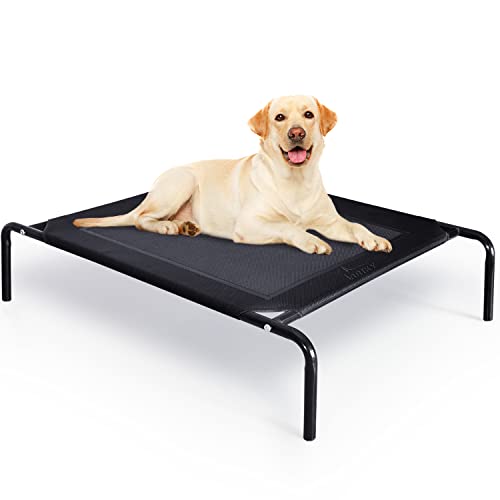 BRIKY Erhöhtes Hundebett, Outdoor-Hundebett für extra große, mittelgroße und kleine Hunde, tragbare Haustierbetten mit kühlendem waschbarem Netzgewebe, XL von BRIKY