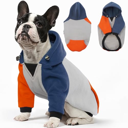 BRKURLEG Hunde-Kapuzenpullover für kleine und mittelgroße Hunde, Winter-Kapuzenpullover mit Taschen, warme Hundekleidung für Hunde, Mädchen, Jungen, Hundepullover, Hemd, Hoodies mit Tasche, von BRKURLEG