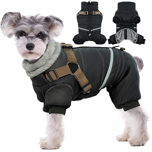 BRKURLEG Hundemantel, gemütliche Winterjacke, Einteiler, warm, Fleece-Jacken, winddicht, warm, kaltes Wetter, reflektierend, wasserdicht, kaltes Wetter, Hunde-Fleece, gemütliche Weste, Wandern, Größe von BRKURLEG