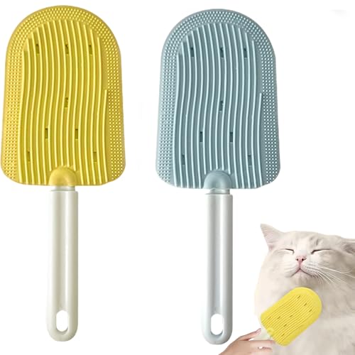 BROIEEN Cat Tongue Comb, 2024 New Cat Tongue Comb,Celery Pets Cat Tongue Comb,2 In 1 Portable Cat Grooming Brush, Cat Tongue Licking Hair Comb,Soft Silicone Cat Comb (2pcs c) von BROIEEN