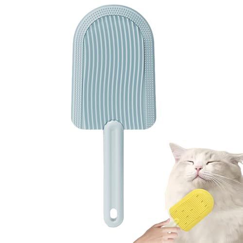 BROIEEN Cat Tongue Comb, 2024 New Cat Tongue Comb,Celery Pets Cat Tongue Comb,2 In 1 Portable Cat Grooming Brush, Cat Tongue Licking Hair Comb,Soft Silicone Cat Comb (Blue) von BROIEEN