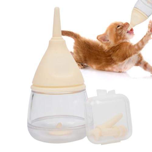 BROJAQ Kätzchen-Milchflasche | 35 ml Welpen-Flasche mit Cartoon-Wassertropfen-Design | Welpen-Milchfutterautomat mit Anti-Erstickungs-Design, Kätzchenzubehör für Katzen und Hunde von BROJAQ