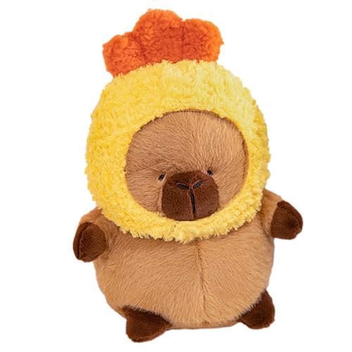 BROLEO Capybara-Stofftier, 32 cm, Süßes Capybara-Stofftier Mit H-ut, Cartoon-Capybara-Stofftierspielzeug, Kawaii-Capybara-Puppenkissen, Heimdekoration, Wurfkissen-Stofftiere Für Geburtstagsgeschenke von BROLEO