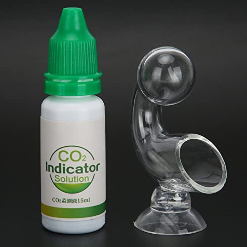 BROLEO Co2 Drop Checker, Co2 Indikator 15ml Test Liquid Sucti mit Saugnapf für Aquarien für Fische von BROLEO