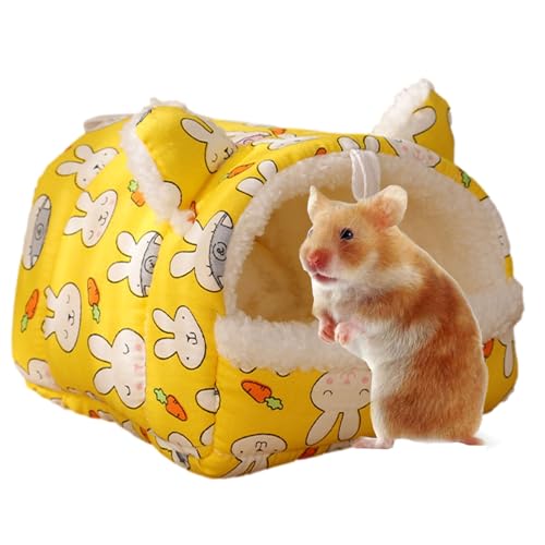 BROLEO Meerschweinchenhaus-Hamsterbett,Meerschweinchenhausbett,Hamsterhaus Nest Schlafhöhle Bett - Weiches Hamster-Baumwollnest, Haustier-Winterhaus, warmes Nest für Igel, Frettchen, Kaninchen von BROLEO