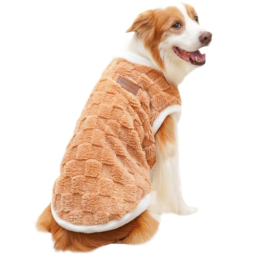 BRTNUP Fleece Hundepullover für Kleine Hunde Sweatshirt Winter Warme Hundejacke Hundemantel für Kleine Hund Katze Yorkie Chihuahua Kätzchen (Braun, L) von BRTNUP