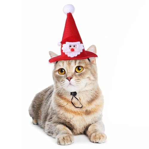 BRTNUP Haustier Weihnachtsmütze Katzen und Hunde Xmas Hut Rot Santa Hut Weihnachten Kopf tragen Zubehör für Welpen Katze Kätzchen von BRTNUP