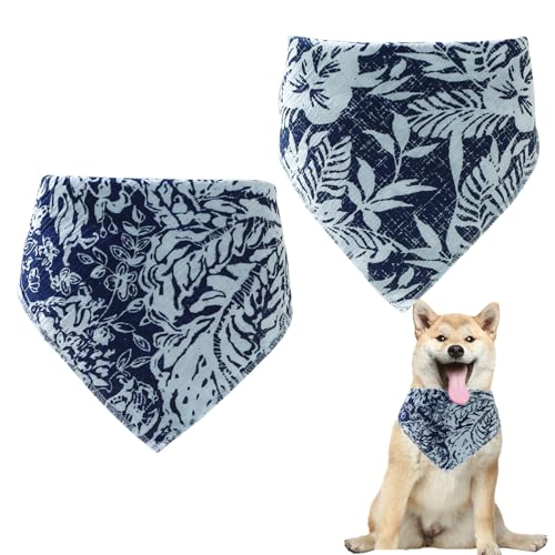 BRTNUP Hundehalstuch, verstellbar, Boho-Stil, Haustier-Schals, Katzen- und Hundetuch für kleine, mittelgroße Haustiere, Blau, 2 Stück von BRTNUP