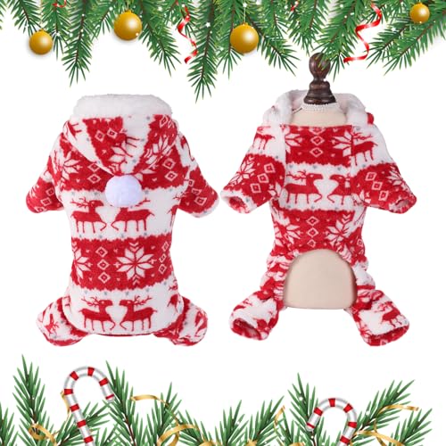 BRTNUP Hundekleidung Weihnachten Hundepullover Hunde Hoodie Pullover Kapuzenpullover Weihnachtskostüm für Kleine Hunde Welpe Kätzchen von BRTNUP