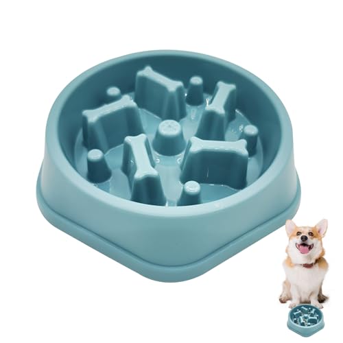 BRTNUP Langsame Fütterung Hundenapf, Slow Feeder Hundenapf, Hundefutternapf, Hunde Slow Feeder Bowl, Hundefutternäpfe, Gesundes Essen Design für kleine und mittelgroße Hunde (Blau) von BRTNUP