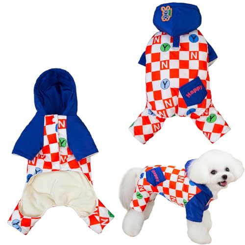 BRTNUP Warmer Hunde-Pyjama, Haustier-Einteiler für Hunde und Katzen, Operationsanzug für große, mittelgroße und kleine Hunde und Katzen (Blau, L) von BRTNUP