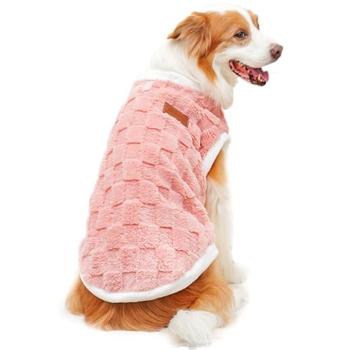 Haustier-Sherpa-Fleece-Pullover Weste Rollkragenpullover, Hund Pullover für kleine Hunde, Ultra weiche thermische Winter warme Welpen Sweatshirt, Warme Welpe Sweatshirt Hunde Mäntel Pyjamas (rosa, S) von BRTNUP