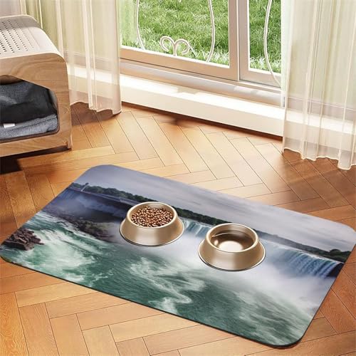 Niagara Falls Hundefuttermatte, saugfähige Futtermatte für Futter- und Wassernäpfe, rutschfeste Platzierunterlage für Böden, wasserdicht, schnell trocknend, Wasserspendermatte für Hunde, Welpen Niagara Falls Hundefuttermatte, saugfähige Futtermatte für Futter- und Wassernäpfe, rutschfeste Platzierunterlage für Böden, wasserdicht, schnell trocknend, Wasserspendermatte für Hunde, Welpen von BSCKKDMN
