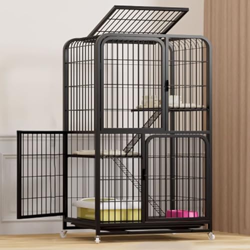 Katzenkäfige for den Innenbereich, Catio-Katzengehege for den Innenbereich auf Rädern, geschlossener Katzenlaufstall, Katzengehege mit PVC-Tablett for Frettchen, Chinchillas, Kleintiere(Black,71x55x12 Katzenkäfige for den Innenbereich, Catio-Katzengehege for den Innenbereich auf Rädern, geschlossener Katzenlaufstall, Katzengehege mit PVC-Tablett for Frettchen, Chinchillas, Kleintiere(Black,71x55x12 von BSDIAOSU