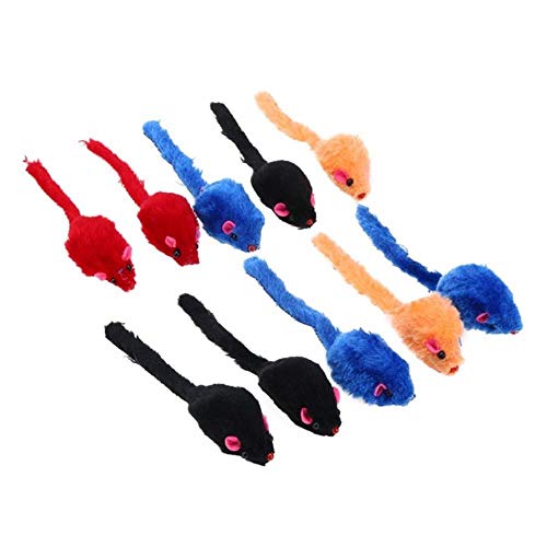 BSDIHRIWEJFHSIE 10 Stück Pet Cat Toys Falsche Maus Mini Lustige Spielzeuge für Katzen mit bunten Feder Plüsch Mini Mouse Spielzeug Pet Supplies-02, Australien von BSDIHRIWEJFHSIE