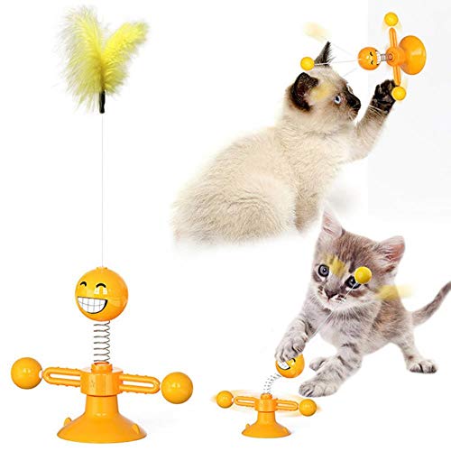 BSDIHRIWEJFHSIE Neues Haustier Spielzeug liefert Katzenspielzeug Plattenspieler necken Cat Stick Vent Balance Auto Haustier Sport Becher Frühling Mann-Springman Orange, 20 cm Karpfen hinzufügen von BSDIHRIWEJFHSIE