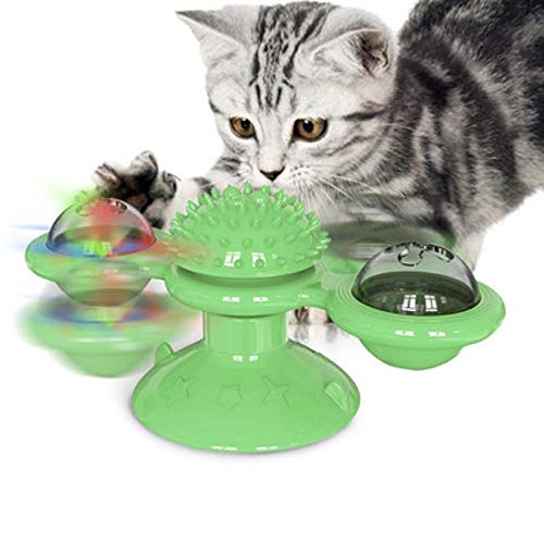 BSDIHRIWEJFHSIE Neues Haustier Spielzeug liefert Katzenspielzeug Plattenspieler necken Katze Stick Vent Balance Auto Haustier Sport Becher Feder Mann-Transfer Auto grün, 20 cm Karpfen hinzufügen von BSDIHRIWEJFHSIE