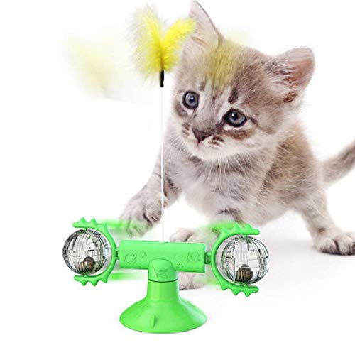 BSDIHRIWEJFHSIE Neues Haustier Spielzeug liefert Katzenspielzeug Plattenspieler necken Katze Stick Vent Balance Auto Haustier Sport Becher Frühling Mann-MIAU grün, 20 cm Karpfen hinzufügen von BSDIHRIWEJFHSIE