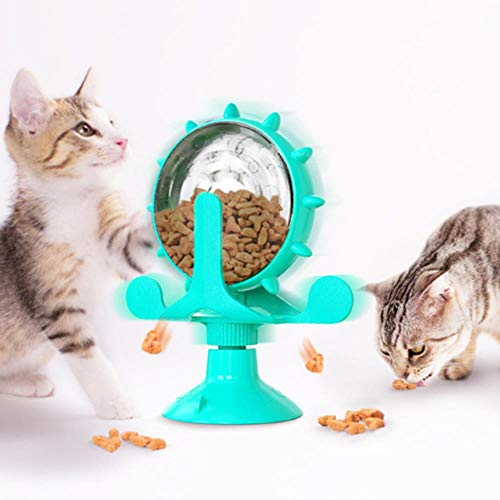 BSDIHRIWEJFHSIE Treat Leaking Cat Toy Interaktives drehbares Rad Spielzeug Katzen Kätzchen Hunde Haustier Produkte Zubehör für -Blau, ohne Box von BSDIHRIWEJFHSIE