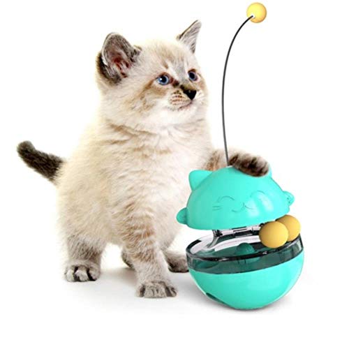 BSDIHRIWEJFHSIE Tumbler Cat Treat Toy IQ Interaktives Schütteln von Leckagen Leckerbissen Stick Toy Ball für Katzen, die Trainingsbälle Spielen Supplies-Blue von BSDIHRIWEJFHSIE