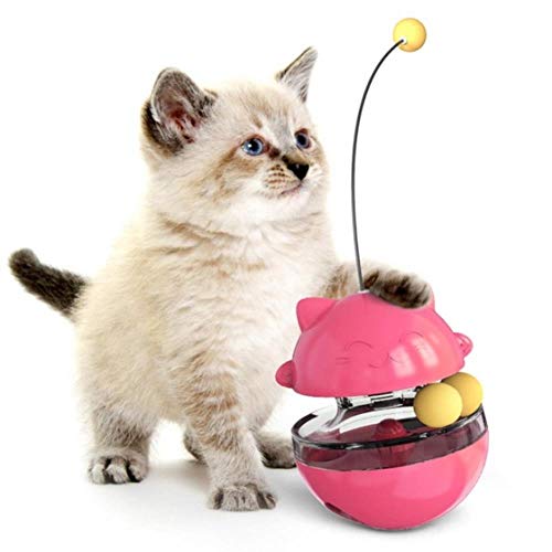 BSDIHRIWEJFHSIE Tumbler Cat Treat Toy IQ Interaktives Schütteln von Leckagen Leckerbissen Stick Toy Ball für Katzen, die Trainingsbälle Spielen Supplies-Red von BSDIHRIWEJFHSIE