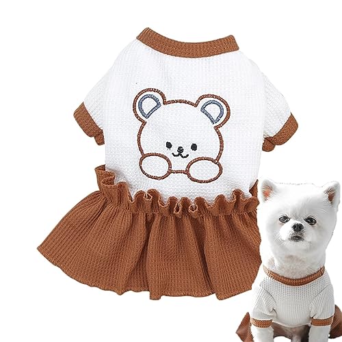 BSEID Haustierkatzenkostüm | Haustierkleidung, Hundekleidung, Outfit, Katzenbekleidung,Weiches Weste-Kleid für Haustiere mit Bärenmuster, Welpenkleid, Chihuahua-Yorkie-T-Shirt-Kostü von BSEID