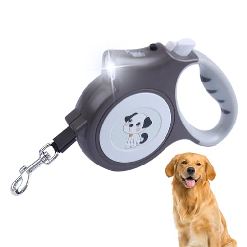 Hundeleine mit Licht | Beleuchtete Teleskopleine mit LED-Licht und Griff - Outdoor Hundebedarf für Reisen, Wandern, Camping, Ausflüge, Festivalparaden Bseid von BSEID