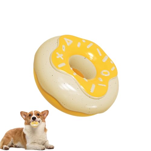 Hundespielzeug in Donut-Form, Beißspielzeug zur Reinigung der Zähne von Welpen, langlebig, Hundetrainingsringe, quietschendes Kau-Spielzeug, interaktives Spielzeug von BSEID