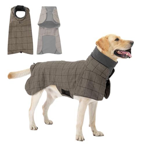 Hundewinterjacke - im britischen Stil karierte Hundemantel - Haustierzubehör für kleine, mittlere und große Hunde für Neujahr und Urlaubsparty Bseid von BSEID