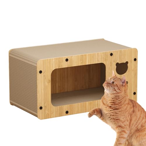 Scratch-Lounge-Bett, Kreatives Katzenhaus aus Pappe mit Katzenkrallenspitzer, Hautfreundliches Katzenkratzhaus aus Holz. Effektives Katzenhaus aus Pappe mit Kratzbaum für Katzen Bseid von BSEID