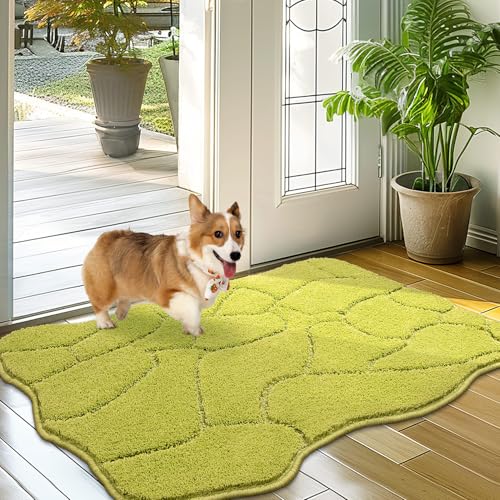 BSICPRO Hundematte für schlammige Pfoten, 61 x 91 cm, saugfähige Schmutzfangmatte, rutschfest, waschbar, Schlammmatte für Hunde, Polyester, weiche Haustiermatte für Haustür, Innenbereich, Terrasse, von BSICPRO