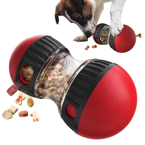 BSISUERM Hundefutter-Puzzle-Spielzeug, verstellbar, Leckerli-Dosierung, Futterspender, langsamer Futternapf, Welpenanreicherung, Spielzeug, Ball, Hund, interaktives Jagd-Trainingsspielzeug für kleine, von BSISUERM