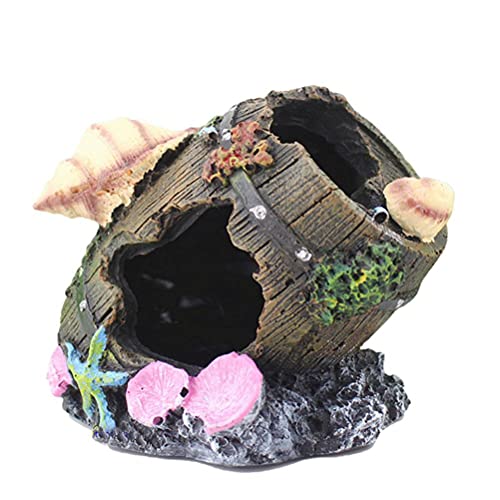 BSTCAR Aquarium Deko Höhle, Aquarium Zubehör Dekoration Harz Aquarium Ornaments Kleine Garnele Fisch Schildkröte von BSTCAR