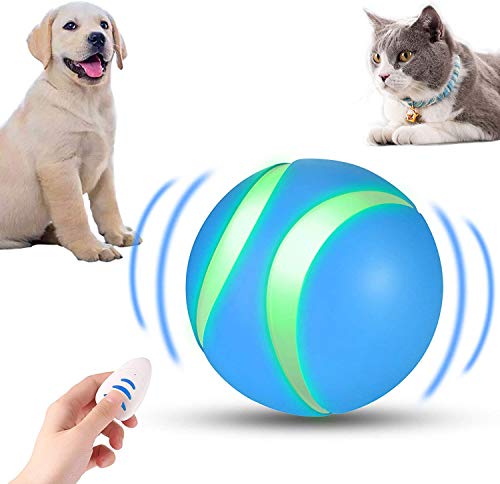 BSTCAR Ball Hunde, Interaktives Hundespielzeug Drahtlose Fernbedienungskugel mit 5 Einstellbaren RGB-led-Blitzen, 3 Rollenden Reaktionsmodi, Chaser Toy Ball Haustiere von BSTCAR