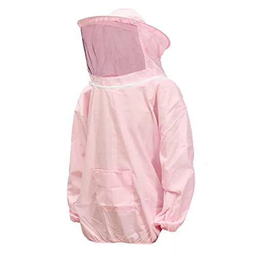 BSTCAR Imkerjacke mit Schleierkapuze,Professioneller weißer großer Imkeranzug, Imkerjacke Männer Frauen (Rosa) von BSTCAR