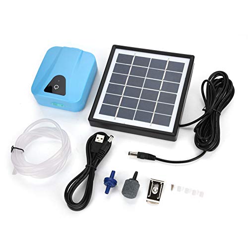 BSTCAR Solarbetriebene Sauerstoff-Luftpumpe Aquarium Fischbecken, Wasser-Oxygenator Teich Belüfter USB-Luftpumpe Pool Teich von BSTCAR