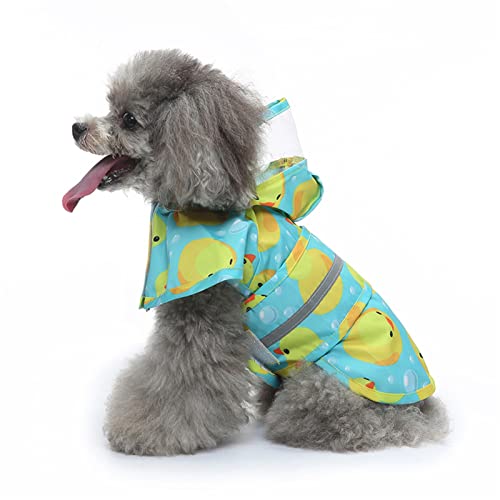 BSTCAR Hunderegenmantel, Wasserdicht, mit Kapuze, Reflektierende Hundejacke, Verstellbare Hunde-Regenkleidung, Regenmantel Kleine, Mittelgroße und Große Hunde (M) von BSTCAR